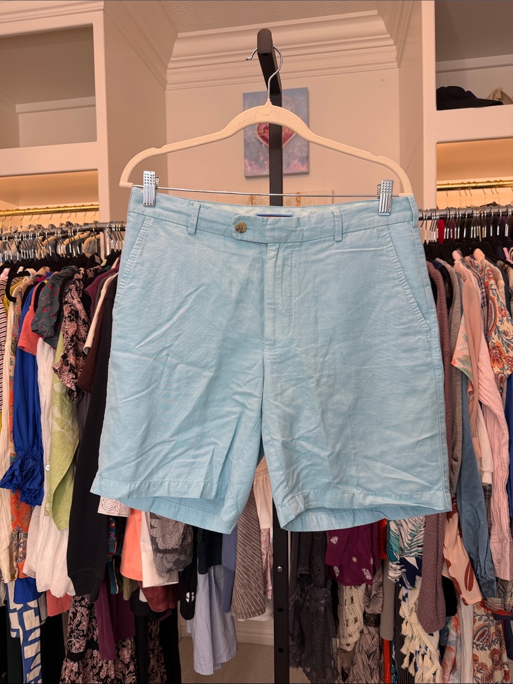 Peter Millar blue linen silk cotton seaside shorts size 32